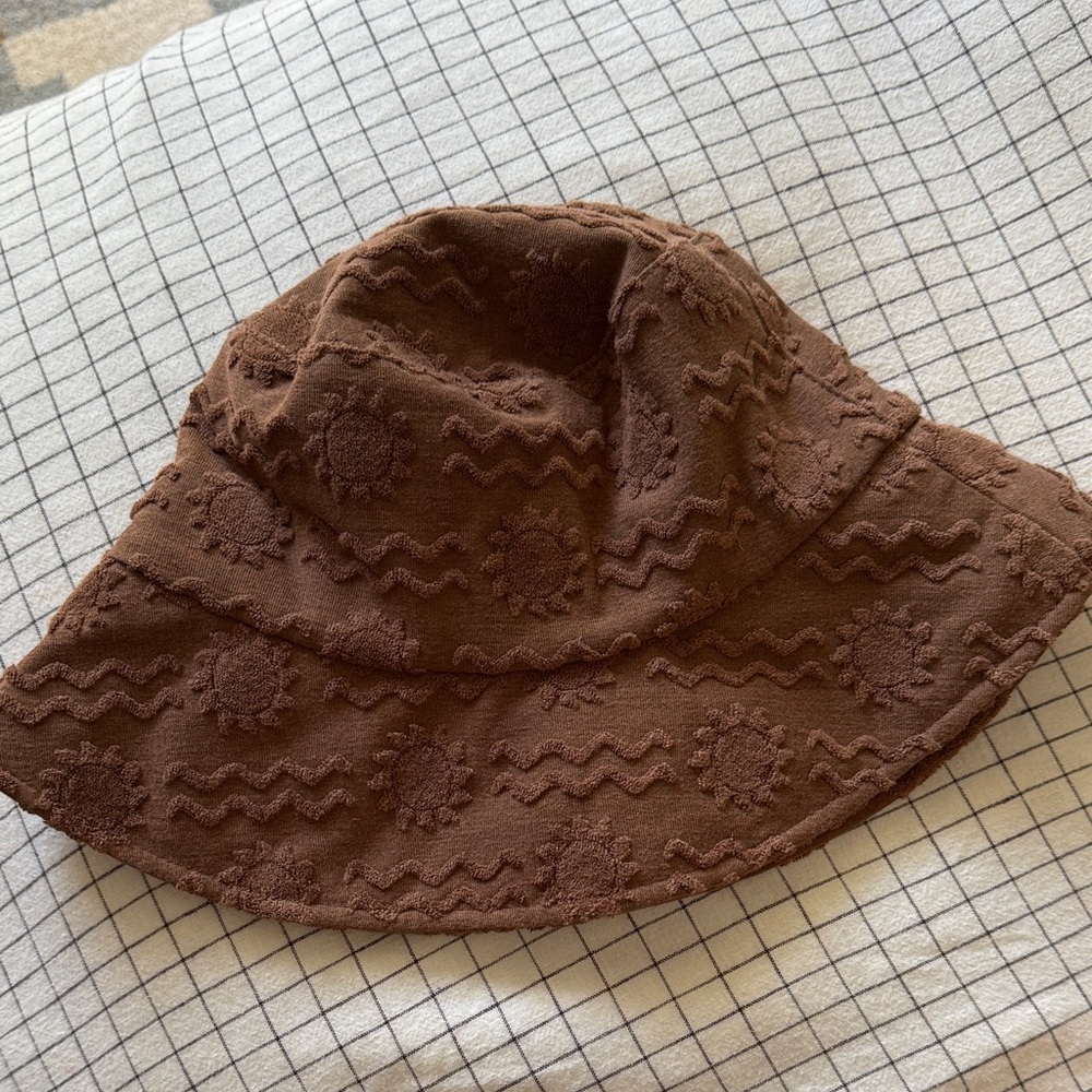 Lack Of Color Textured Brown Sun Hat